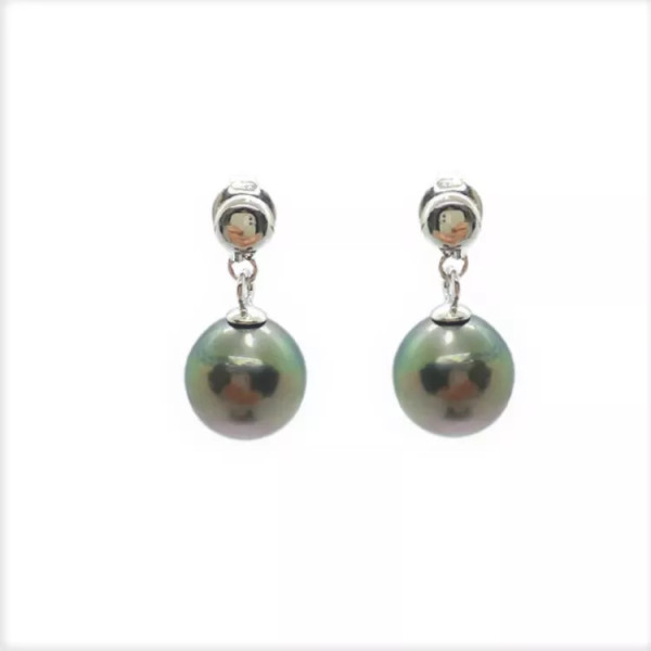 Boucles d'oreilles argent perles de Tahiti Morane