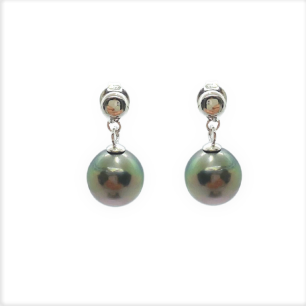 Morane Tahitian pearl silver earrings