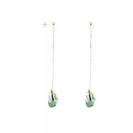 Pendientes de plata con perlas keshi de Tahití