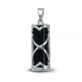 Pendentif Tiki argent et onyx Sagesse