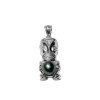 Sterling Silver Tiki pendant with a Tahitian pearl