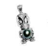 Sterling Silver Tiki pendant with a Tahitian pearl