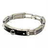 Stainless steel and Tahitian cultured pearl bracelet.