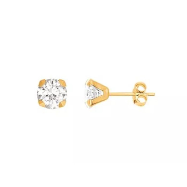 Boucles d'oreilles or 18k et zircons