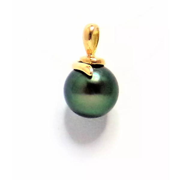 Torsade Tahitian pearl gold pendant