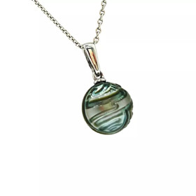 Pendentif or 18K perle de Tahiti gravée