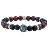 copy of Engraved Tahitian pearl bracelet, frosted black agate and triple eye (bull, tiger, falcon)