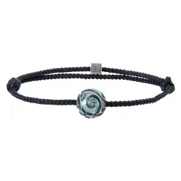 Bracelet cordon synthétique, perle de Tahiti gravée