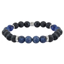 Armband aus Lavastein und mattem Sodalith - 8mm