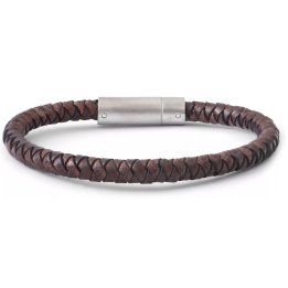 Armband aus rund geflochtenem Leder mit glänzendem Verschluss