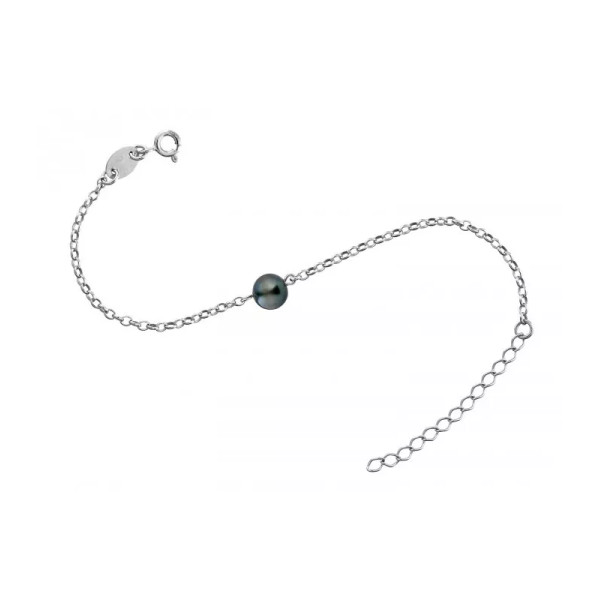 Bracelet Argent 925 Perle de Tahiti ronde 9/10mm