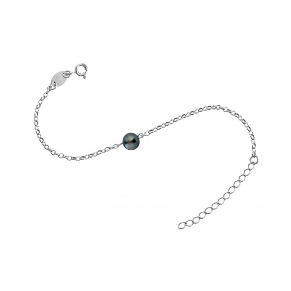 Joy Tahitian pearl silver bracelet - Poemana