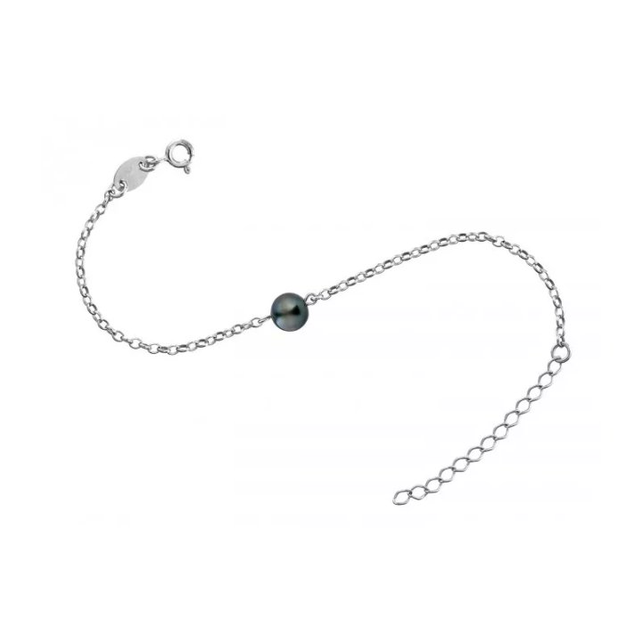 Bracciale Joy in argento con perla di Tahiti tonda