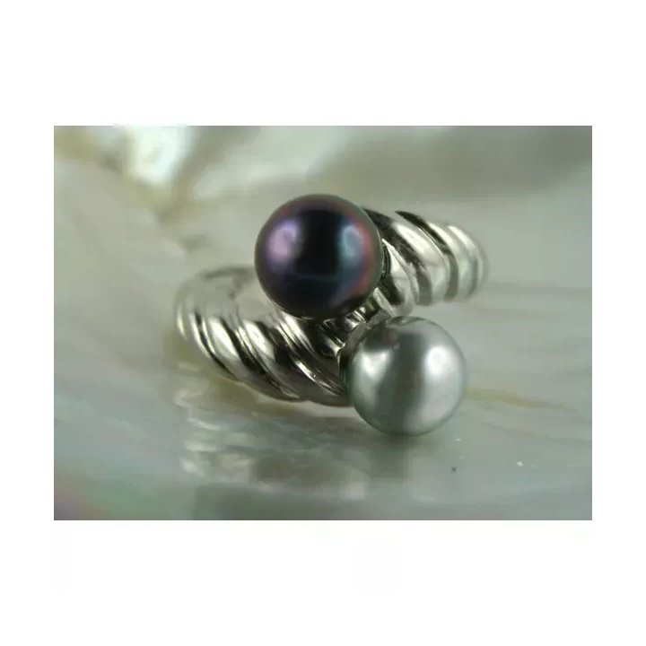 Ring Solène aus Silber mit Tahiti-Perlen