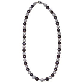 Collier LILO - Eau Douce blanches et violettes fermoir argent 925