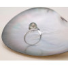 Bague Argent rhodiée et perle de tahiti ronde - Johana