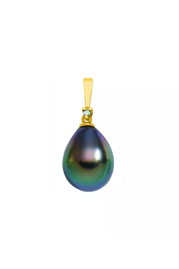 Pendentif En Or 18 Carats Avec Une Perle De Tahiti Et Des Diamants - Neuf (sans Emballage)