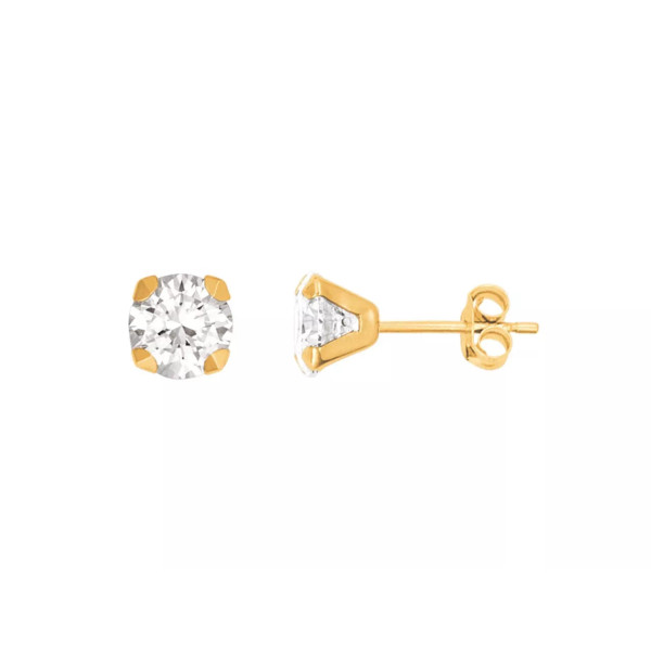 Boucles d'oreilles or 18k et zircons