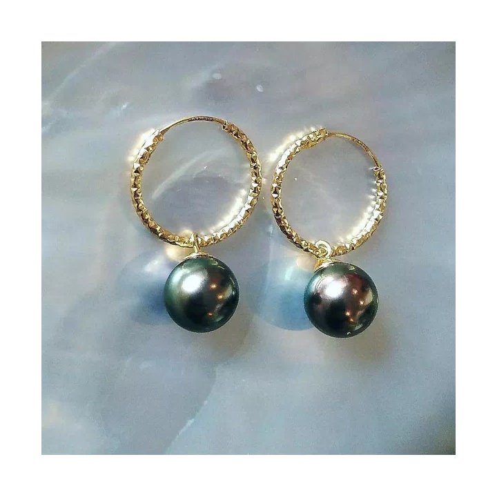 Aros Joyce de oro de 18 quilates con perlas de Tahití