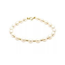 Bracciale in oro 18 carati con perle coltivate d'acqua dolce bianche