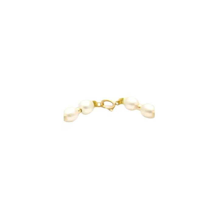 Pulsera de oro de 18 quilates con perlas cultivadas de agua dulce blancas