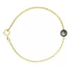 Bracelet en or jaune 18 carats avec perle de Tahiti ronde noire
