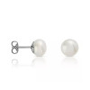 Clous d'oreilles argent perles eau douce bouton 8mm