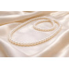 Sautoir en perles d’eau douce blanches Sophia, perles rondes montées en collier long