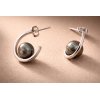 Oreva - Créoles Argent et Perles de Tahiti Cerclées