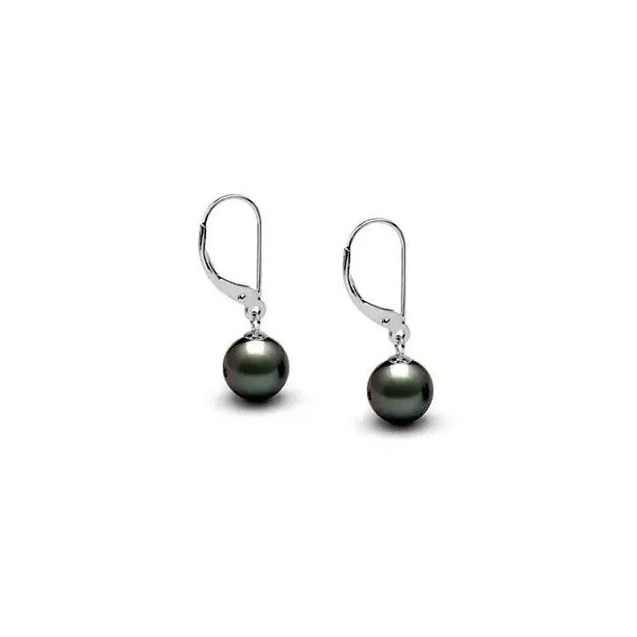 Orecchini Fiona – Perle di Tahiti tonde 8–9 mm