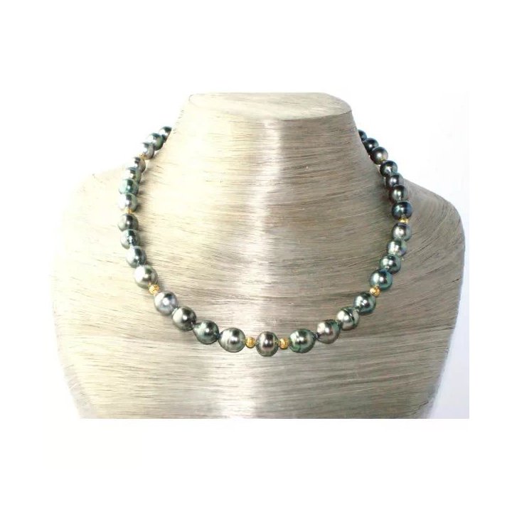 Collar de perlas de Tahití con anillos 10-11 mm