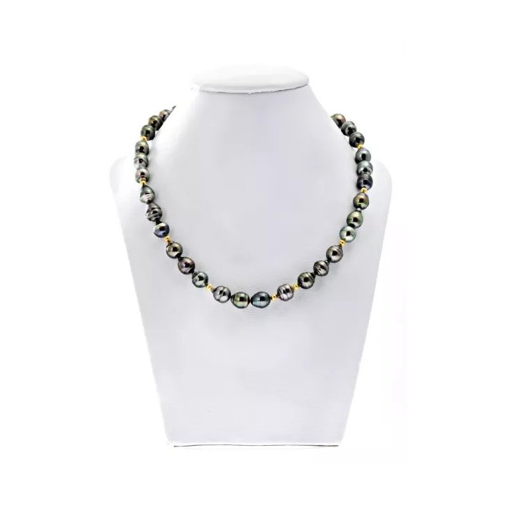 Collana di perle di Tahiti cerchiate 10-11 mm